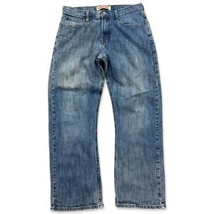 Wrangler Pants Men's 32x30 Blue Medium Wash Bootcut Jeans Baggy Relaxed Y2K